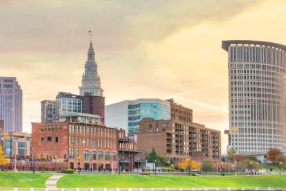 beautiful sunset picture of cleveland